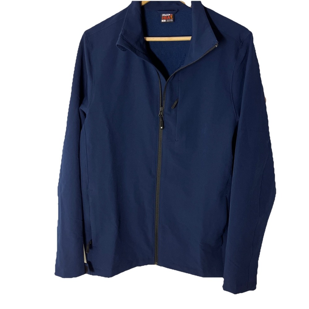 32 Degrees Heat Mens Softshell Jacket Navy Blue Full Zip Fleece Lined Small‎